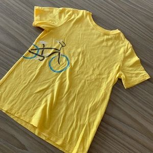 🌺 Lands End Boys Yellow Tee with graphic bike size 10-12